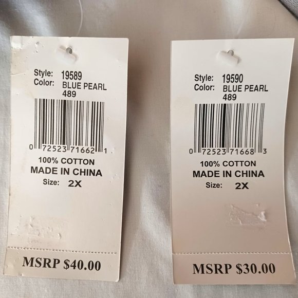 Vintage Designer Originals Women's Color Blue Pearl Cardigan with Tank Top - Picture 4 of 7